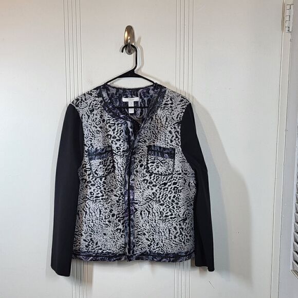 Plus Size Chico's Black & White Jacket - Picture 1 of 13